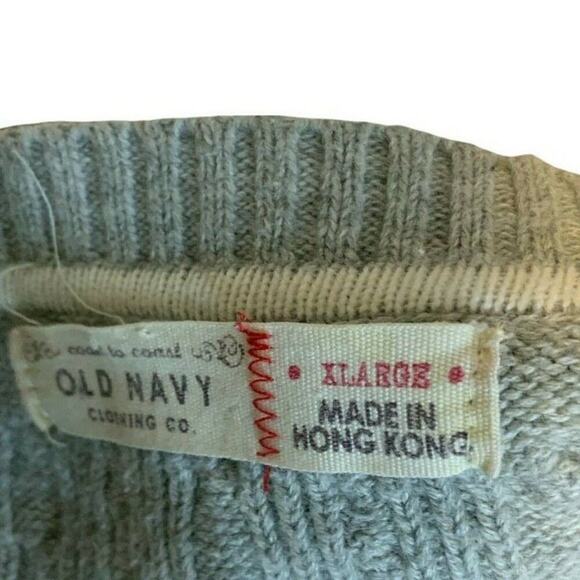 Old Navy Sweater Womens Size X-Large Scoop Neck Breathable Knitted Gray Pullover - Picture 4 of 5